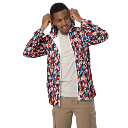 Origami Riot on a Men's Windbreaker