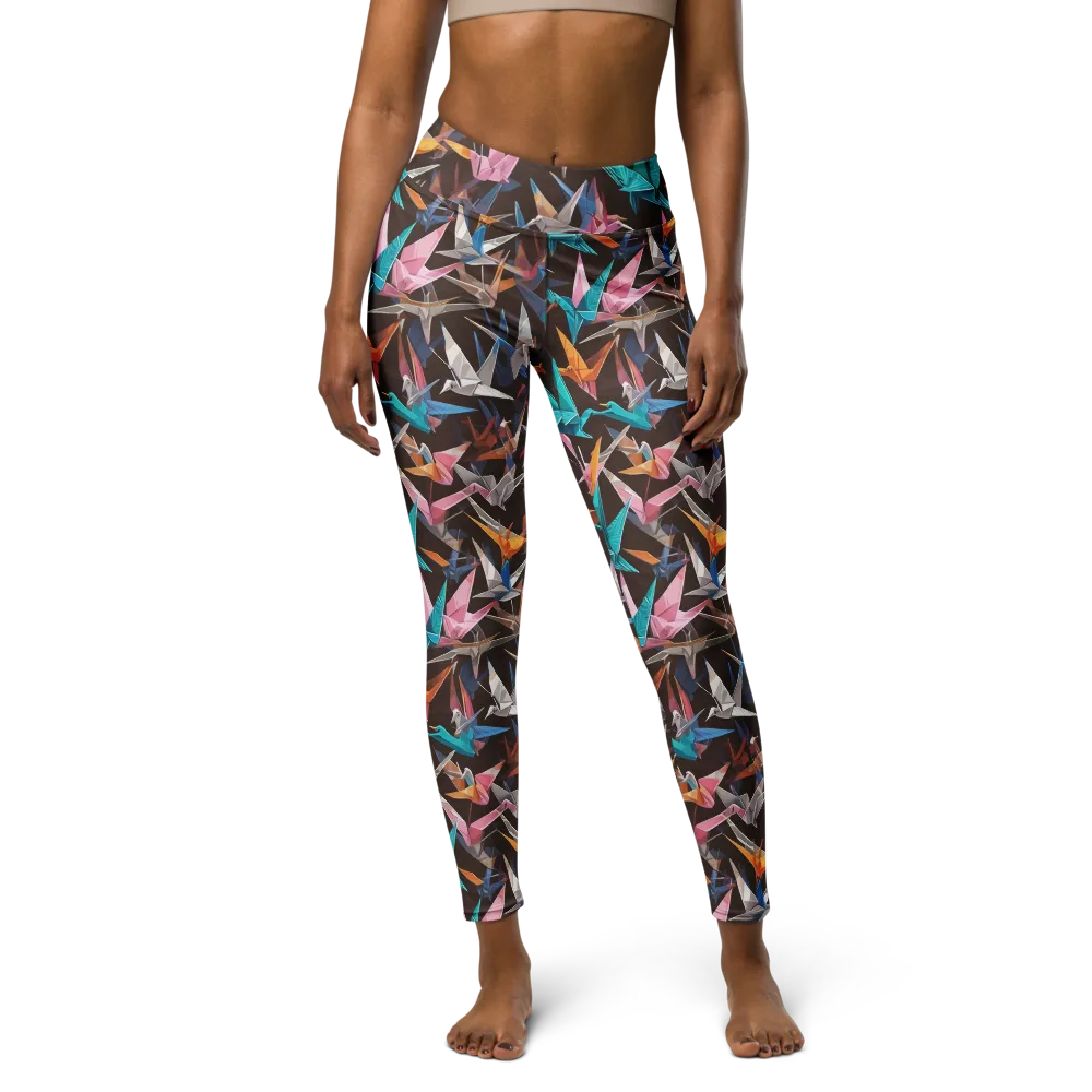 Origami Aviary on Yoga Leggings — Front