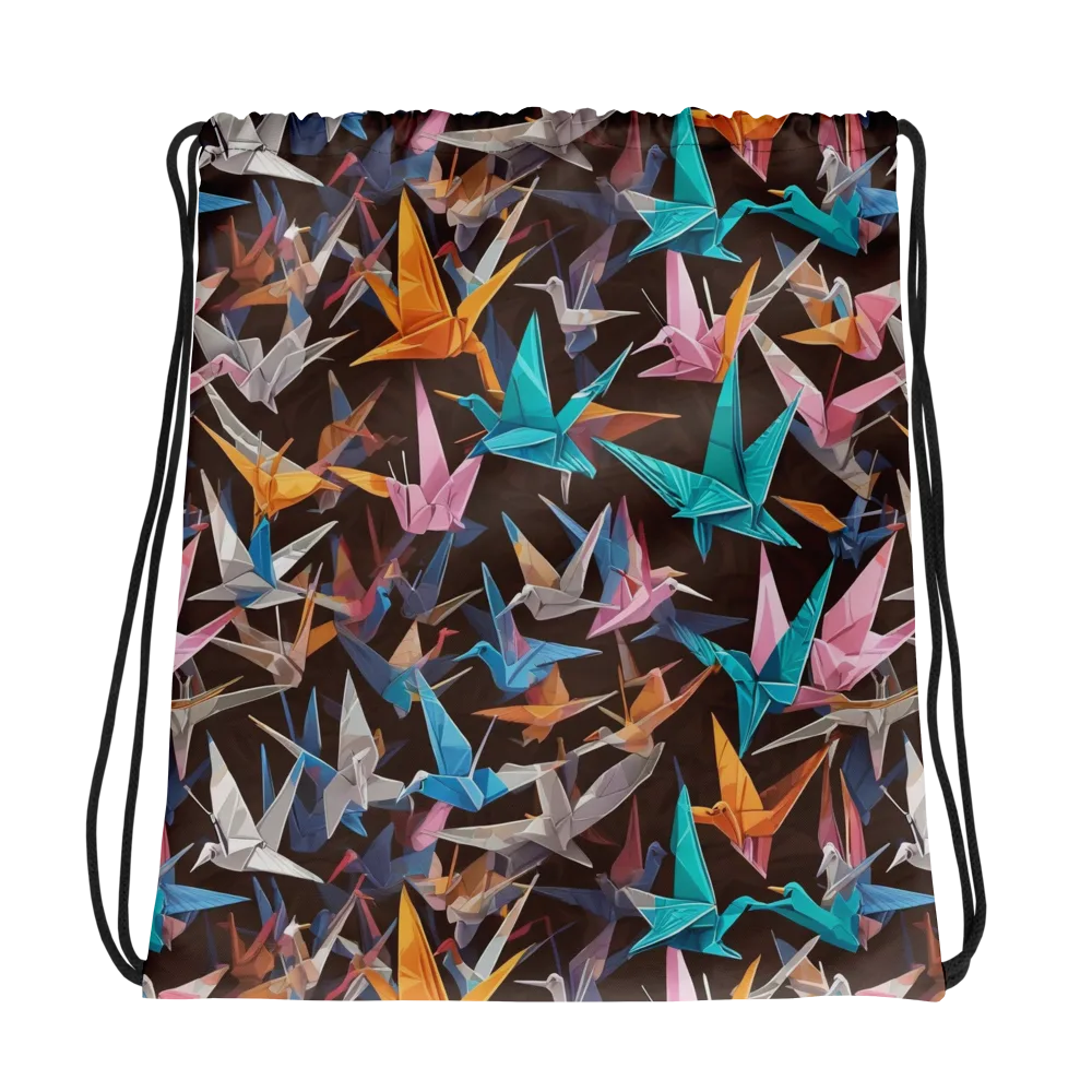 Origami Aviary on Drawstring Bag — Photo