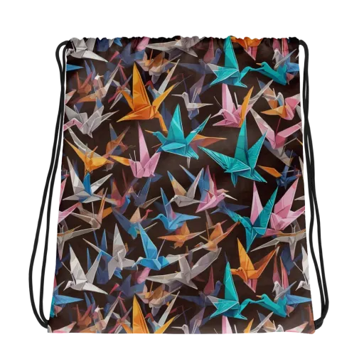 Origami Aviary on a Drawstring Bag