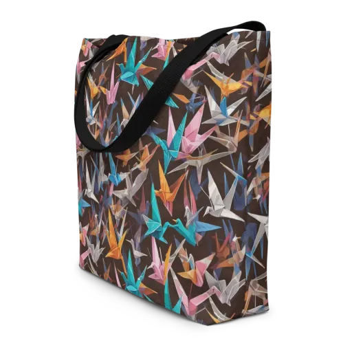 Origami Aviary on a Large Tote Bag W/ Pocket