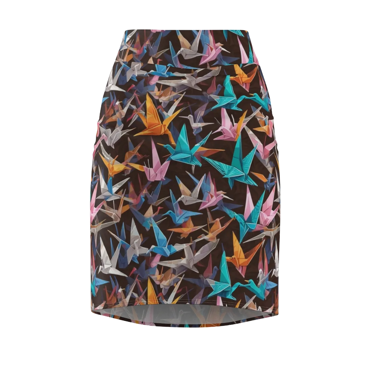 Origami Aviary on Pencil Skirt — Front