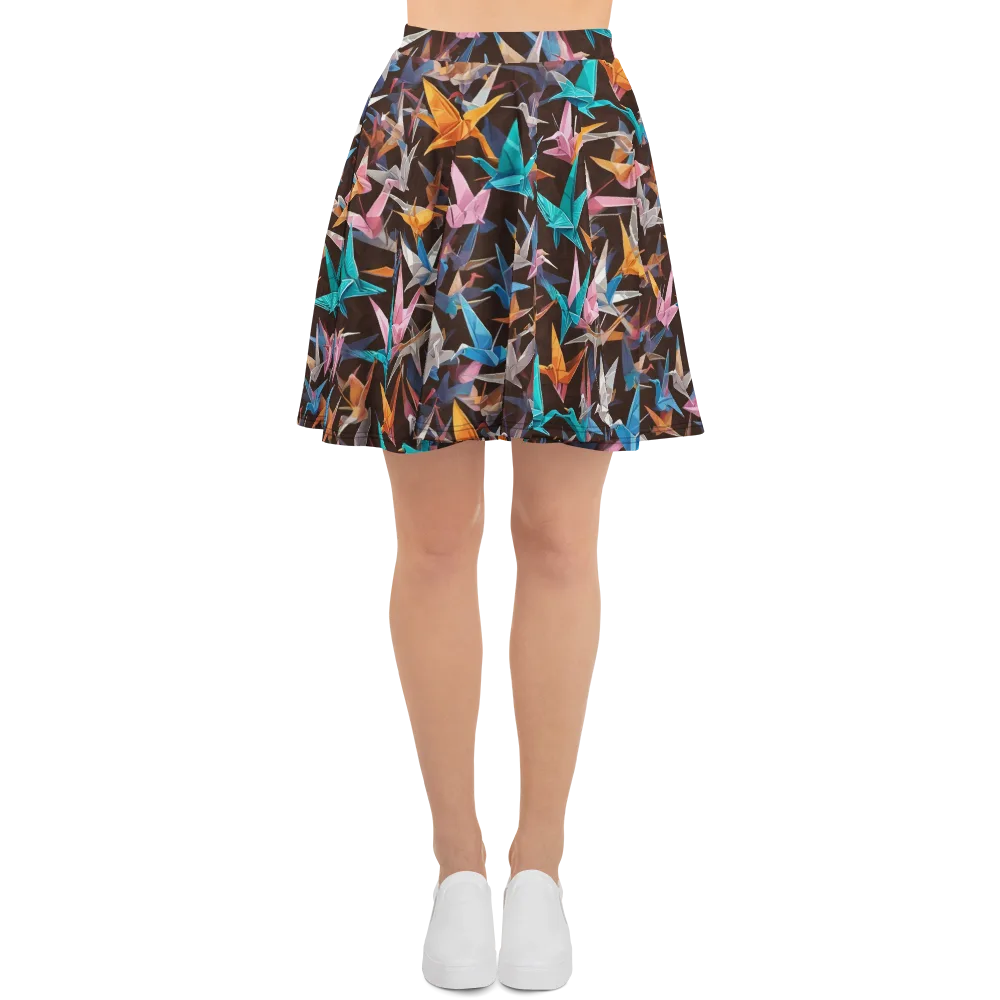 Origami Aviary on Skater Skirt — Front