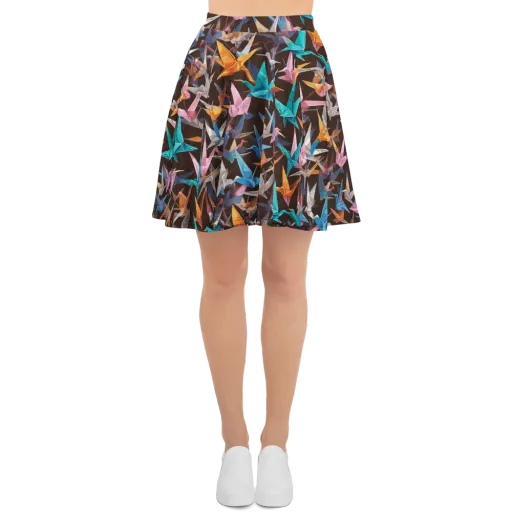 Origami Aviary on a Skater Skirt