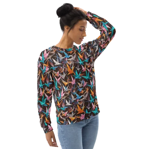 Origami Aviary on a Sweatshirt