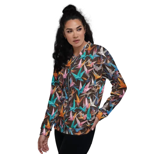 Origami Aviary on a Bomber Jacket