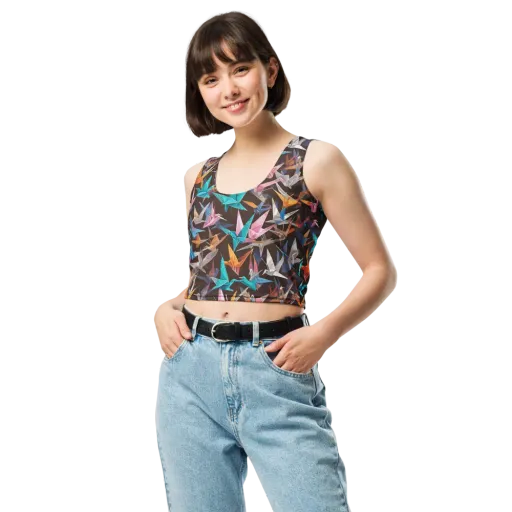 Origami Aviary on a Crop Top