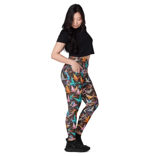 Origami Aviary on a Leggings with Pockets