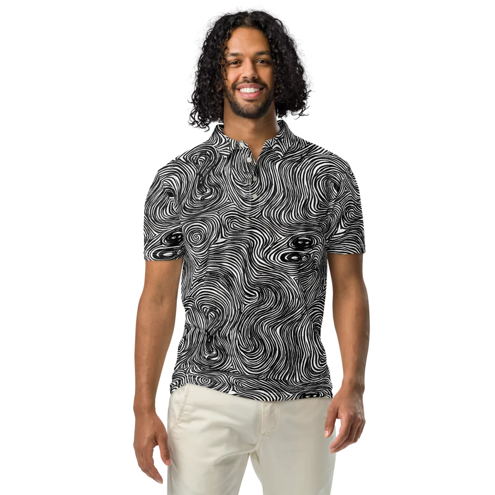 Ink Vortex on Men's Slim Fit Polo Shirt — Front