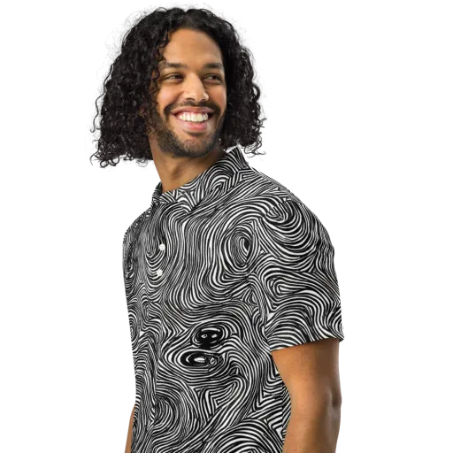 Ink Vortex on a Men's Slim Fit Polo Shirt