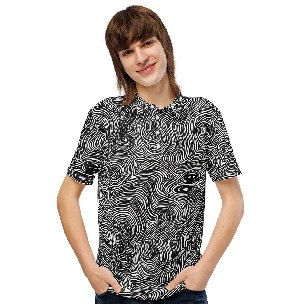 Ink Vortex on Men's Slim Fit Polo Shirt — Front