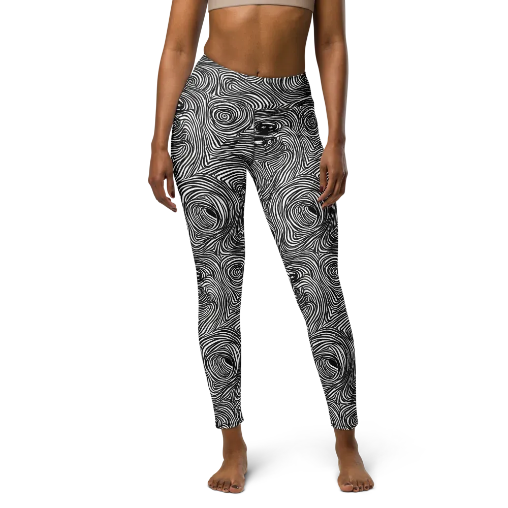 Ink Vortex on Yoga Leggings — Front
