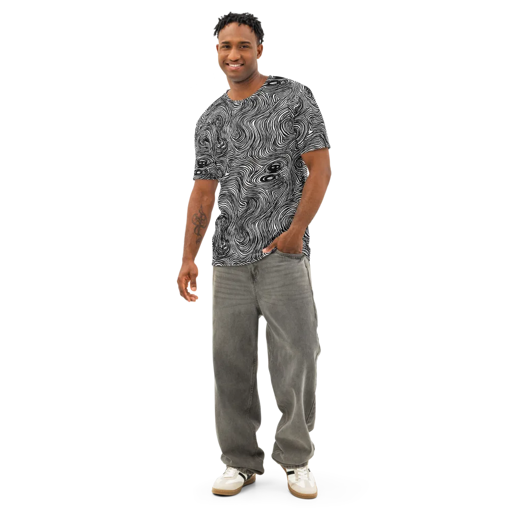 Ink Vortex on Men's Cotton Crew Neck T-Shirt — Front