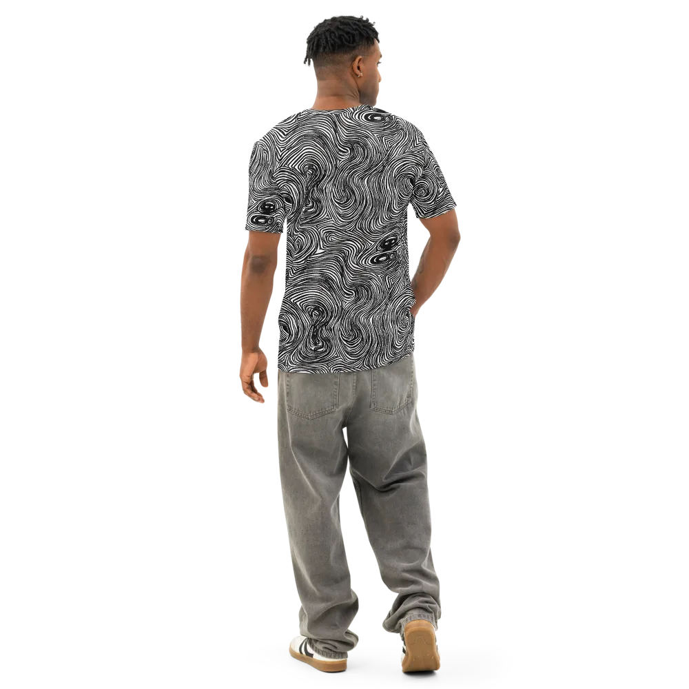 Ink Vortex on Men's Cotton Crew Neck T-Shirt — Back