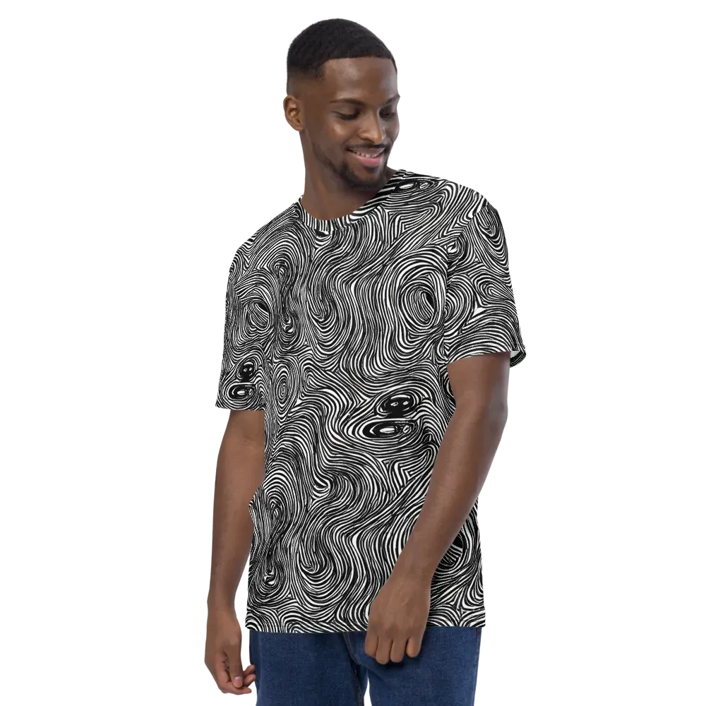 Ink Vortex on Men's Crew Neck T-Shirt — Left