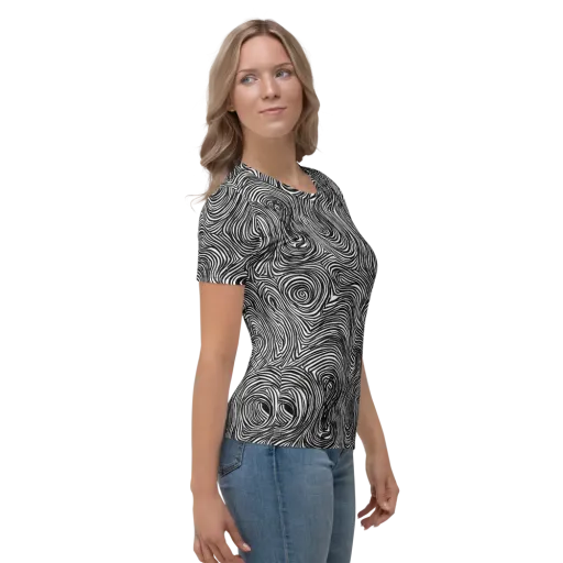 Ink Vortex on a Women's Crew Neck T-Shirt