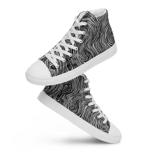 Ink Vortex on a Women's High Top Canvas Shoes