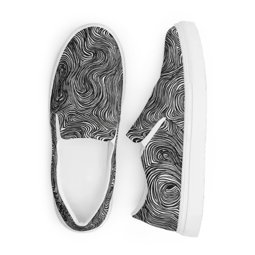 Ink Vortex on a Men's Slip-On Canvas Shoes