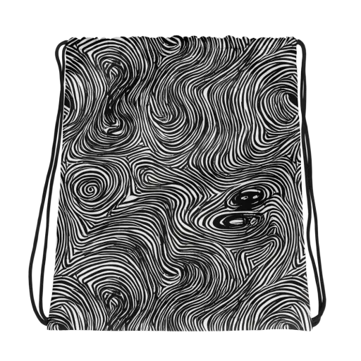 Ink Vortex on a Drawstring Bag