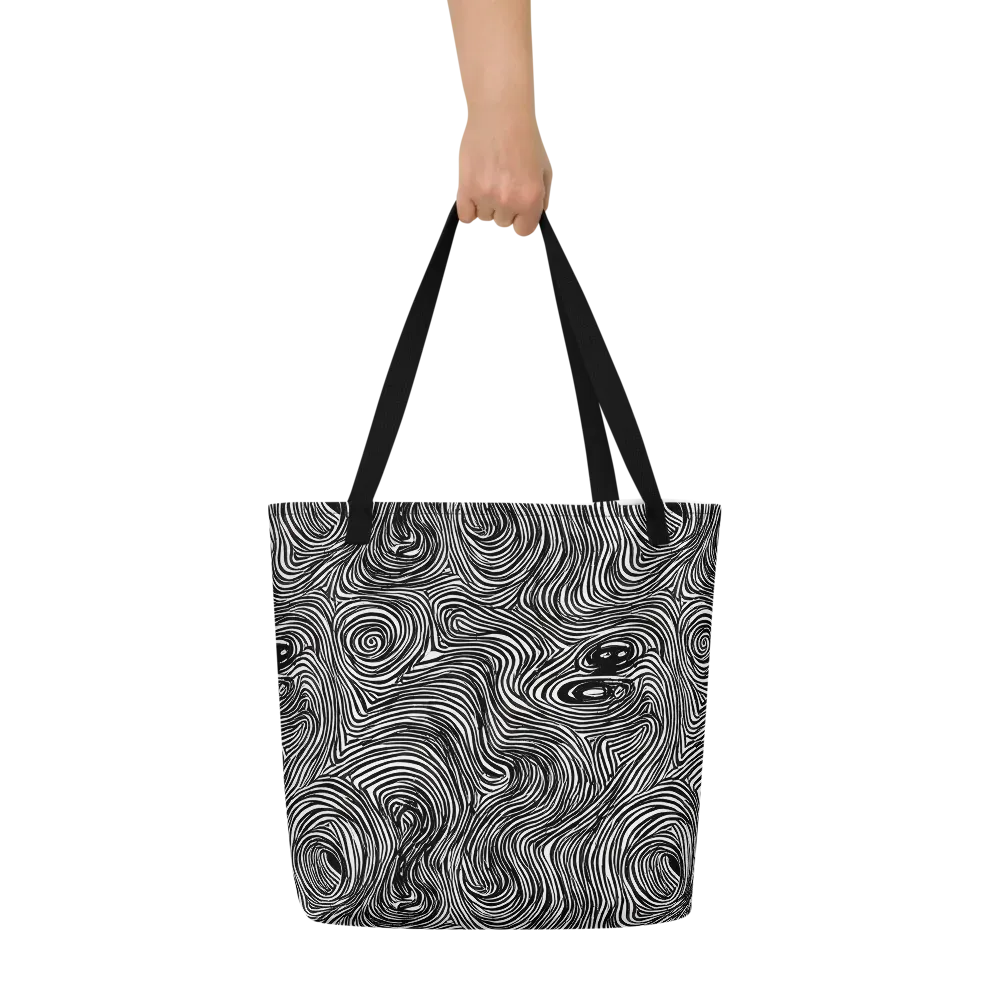 Ink Vortex on Large Tote Bag W/ Pocket — Front
