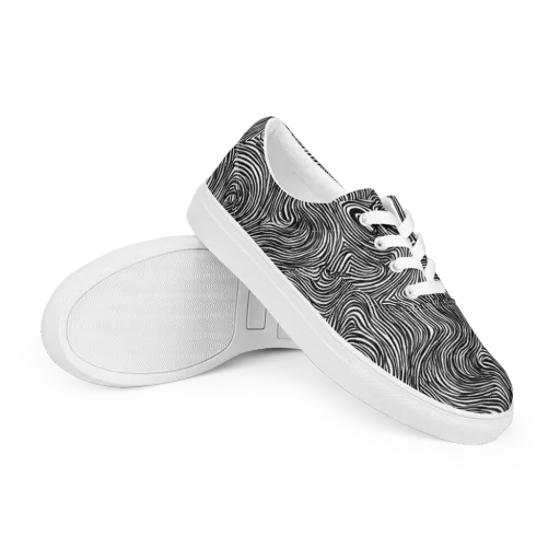 Ink Vortex on a Men's Lace-Up Canvas Shoes