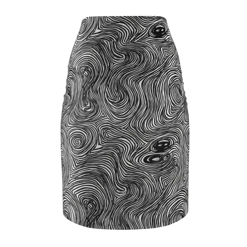Ink Vortex on Pencil Skirt — Back