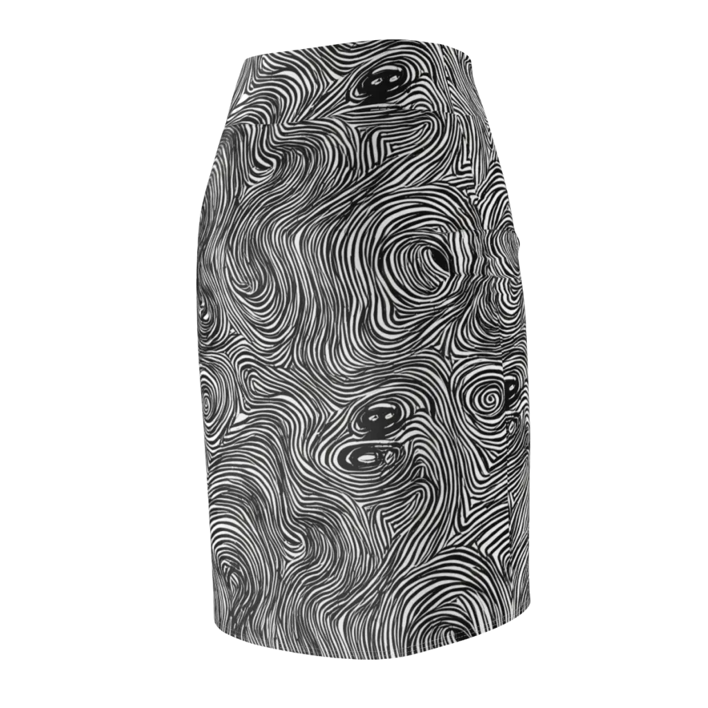 Ink Vortex on Pencil Skirt — Back Side