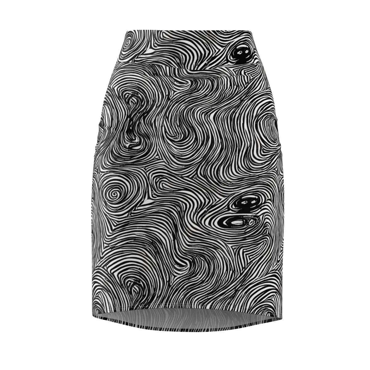 Ink Vortex on Pencil Skirt — Front