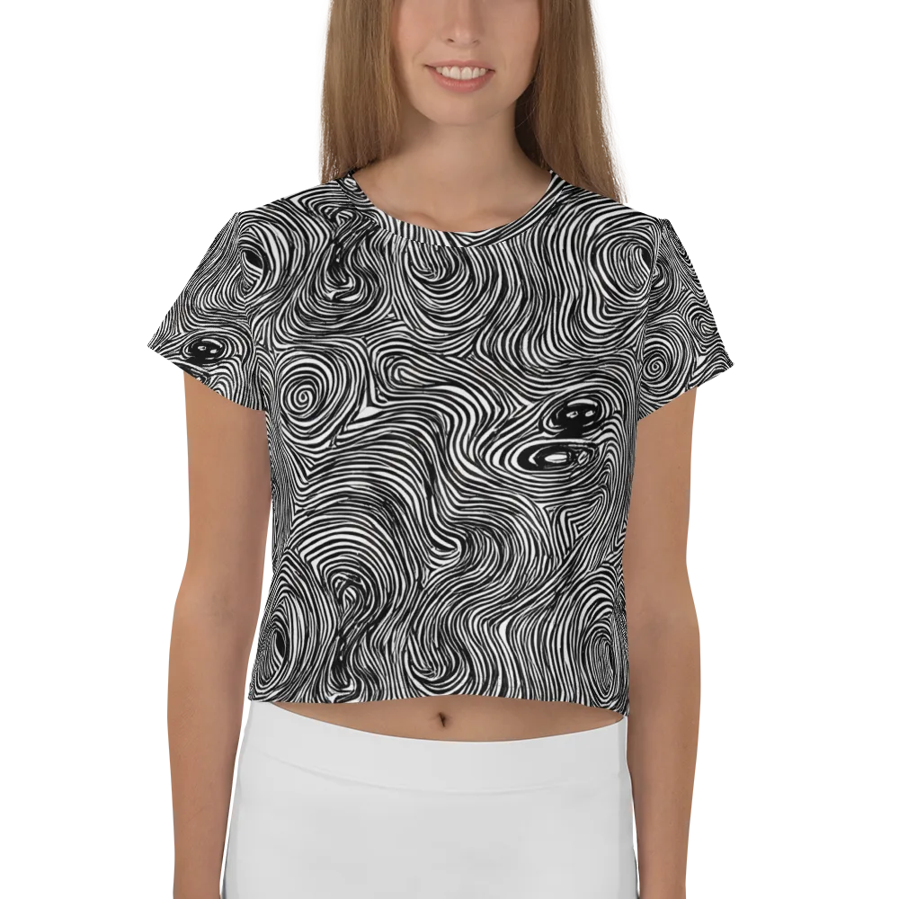 Ink Vortex on Crop Tee — Front