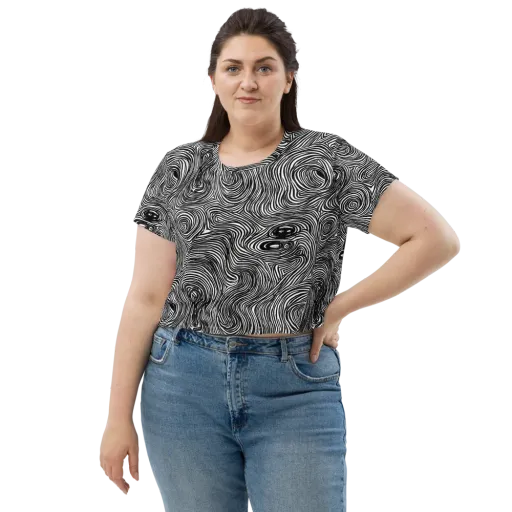 Ink Vortex on a Crop Tee
