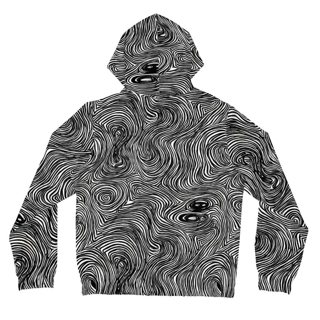 Ink Vortex on Women's Full-Zip Hoodie — Back