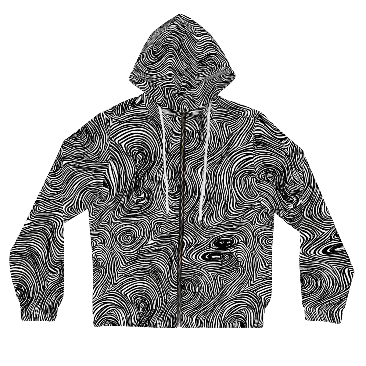 Ink Vortex on Women's Full-Zip Hoodie — Front