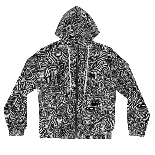 Ink Vortex on a Women's Full-Zip Hoodie