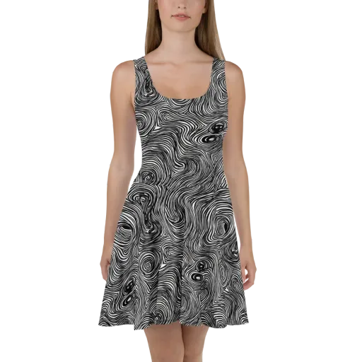 Ink Vortex on a Skater Dress
