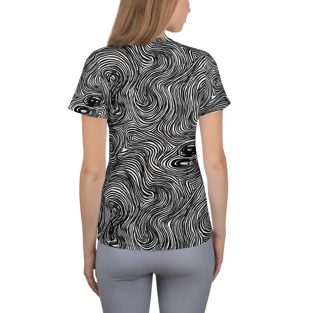Ink Vortex on Women's Athletic T-Shirt — Back