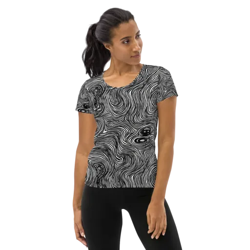 Ink Vortex on a Women's Athletic T-Shirt