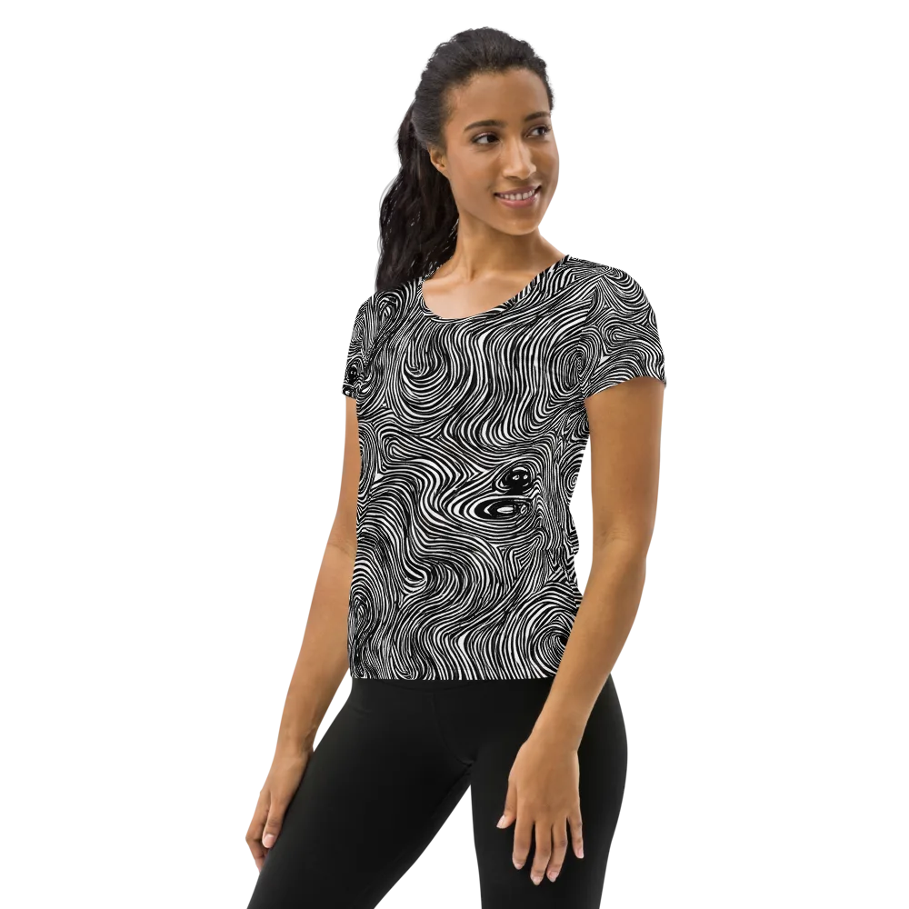 Ink Vortex on Women's Athletic T-Shirt — Left