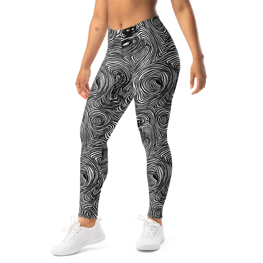 Ink Vortex on Leggings — Left Front