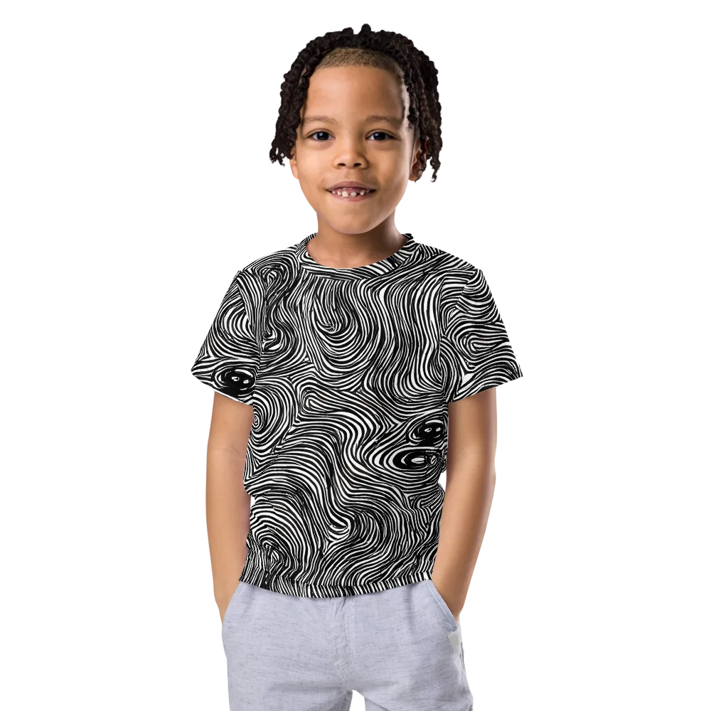 Ink Vortex on Kids Crew Neck T-Shirt — Front