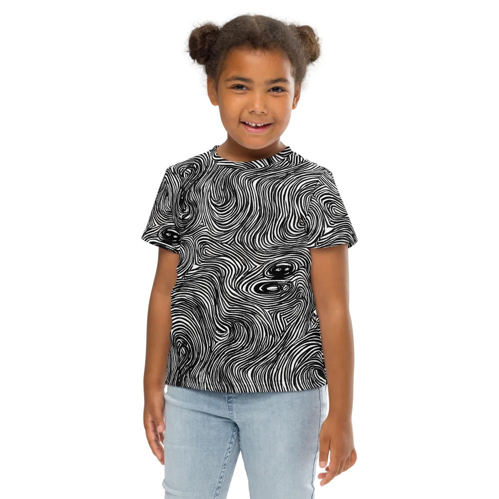 Ink Vortex on Kids Crew Neck T-Shirt — Front