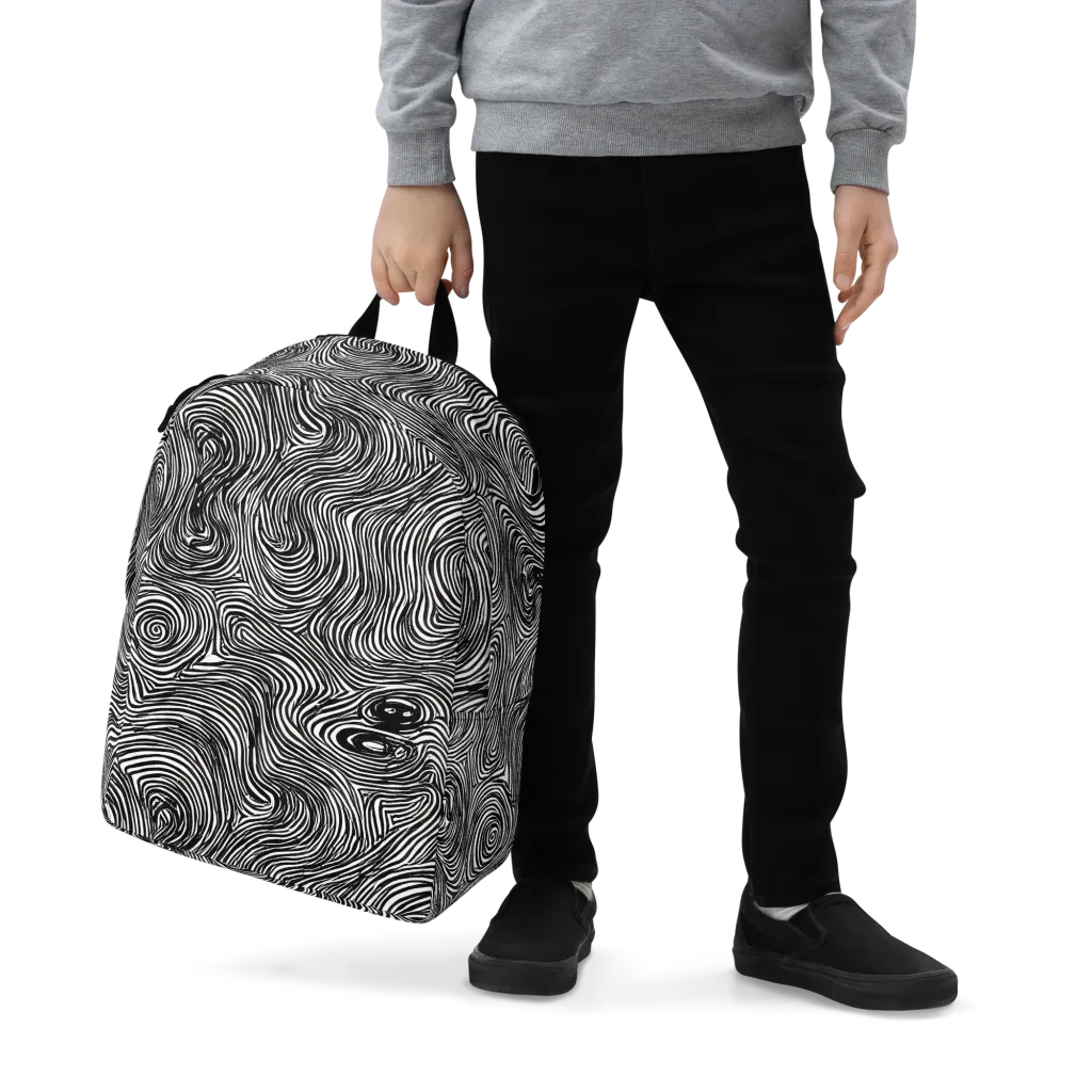 Ink Vortex on Minimalist Backpack — Zoomed-in