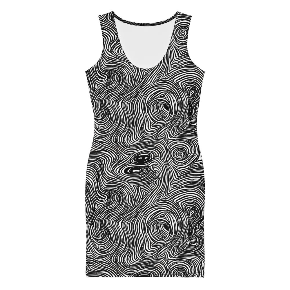 Ink Vortex on Bodycon Dress — Front