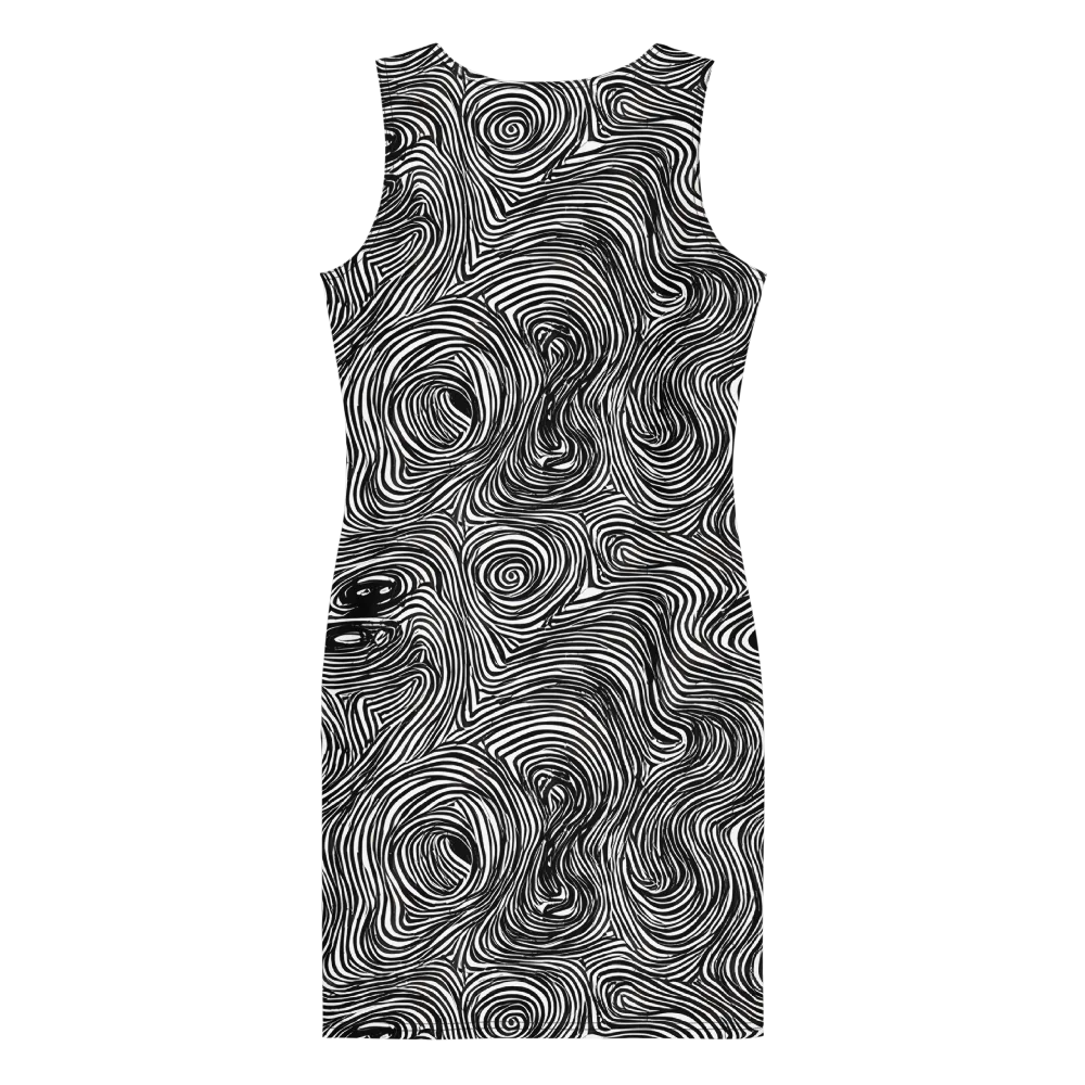 Ink Vortex on Bodycon Dress — Back
