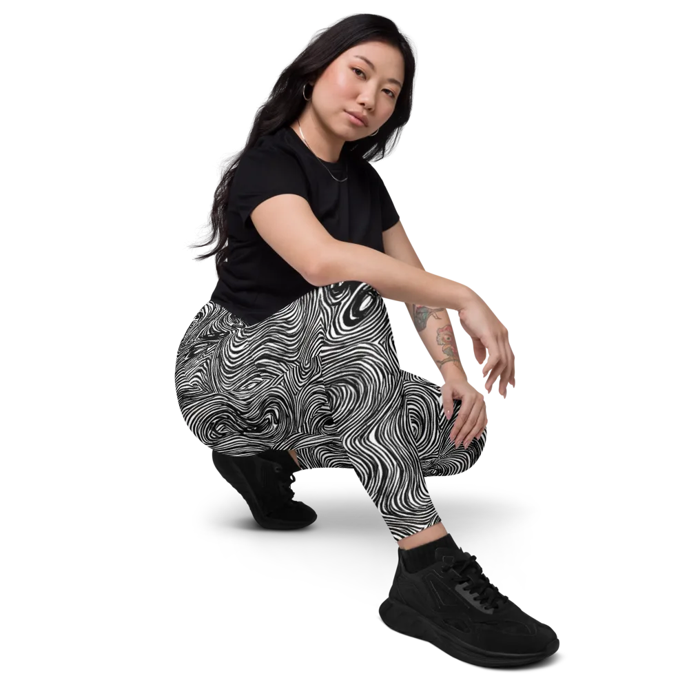 Ink Vortex on Leggings with Pockets — Right Front
