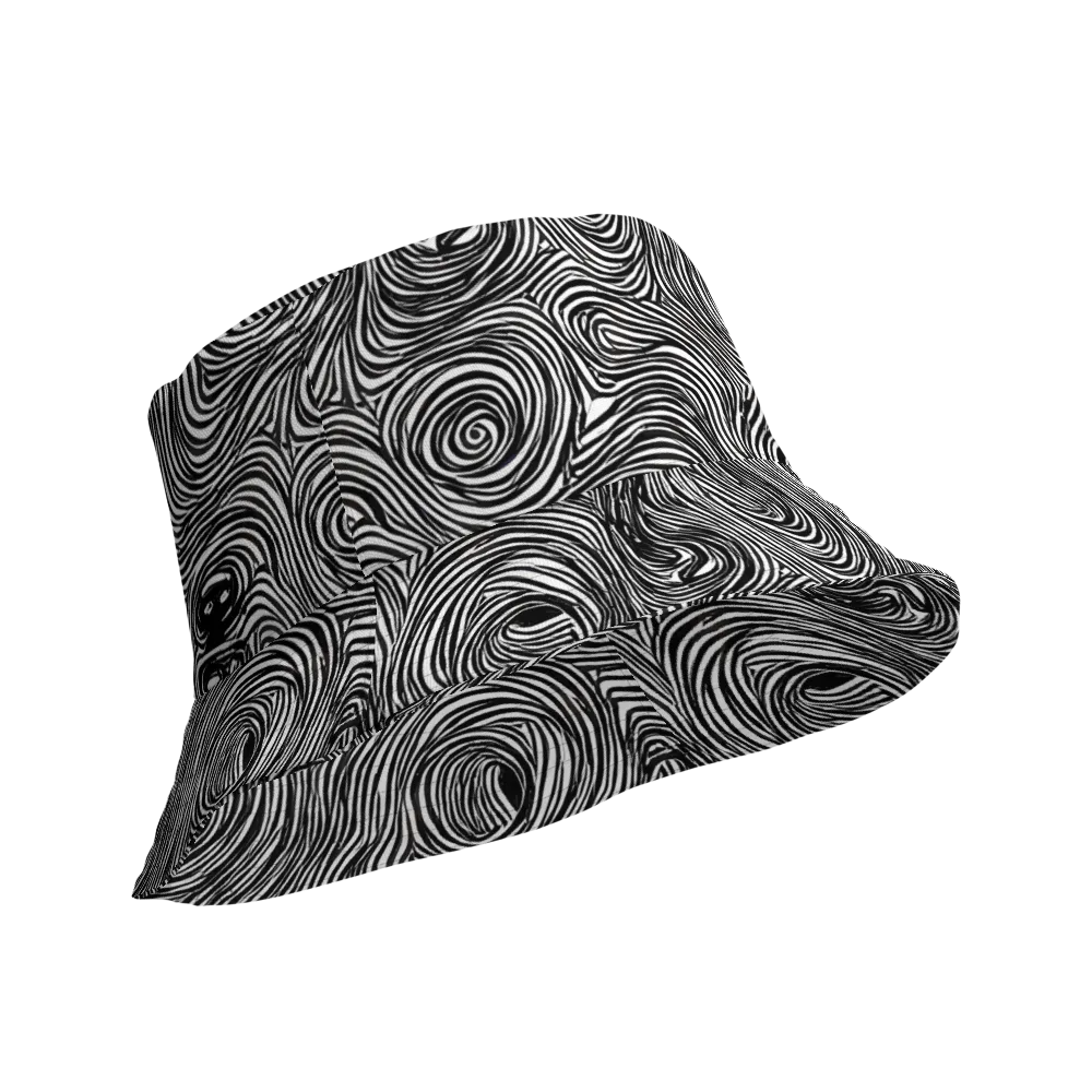 Ink Vortex on Reversible Bucket Hat — Product details Outside