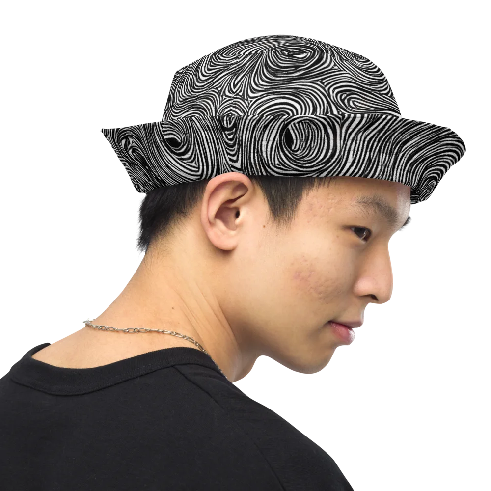 Ink Vortex on Reversible Bucket Hat — Right Outside