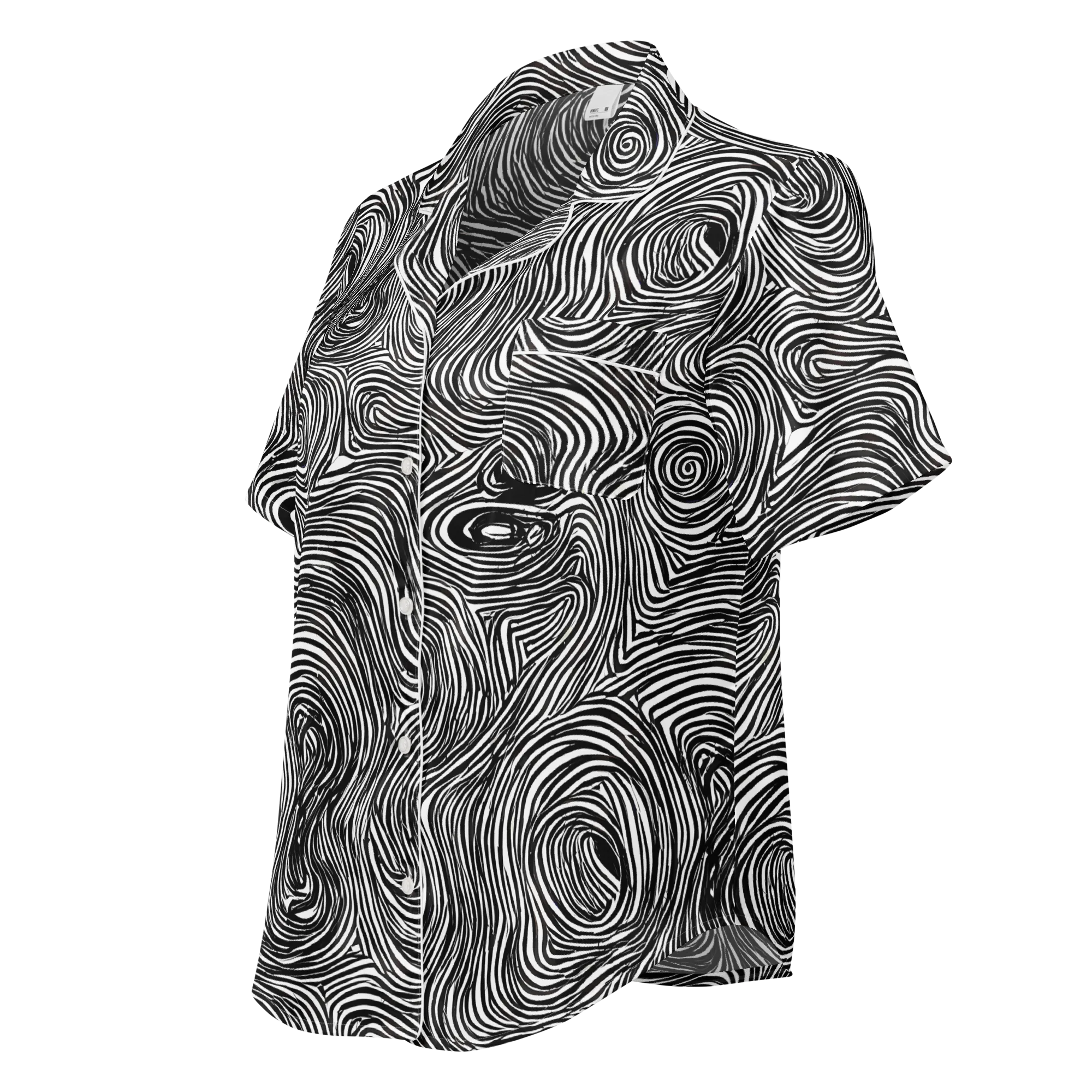Ink Vortex on Women's Short Sleeve Pajama Top — Left Front