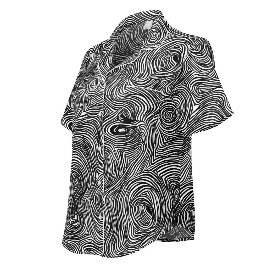 Ink Vortex on Women's Short Sleeve Pajama Top — Left Front