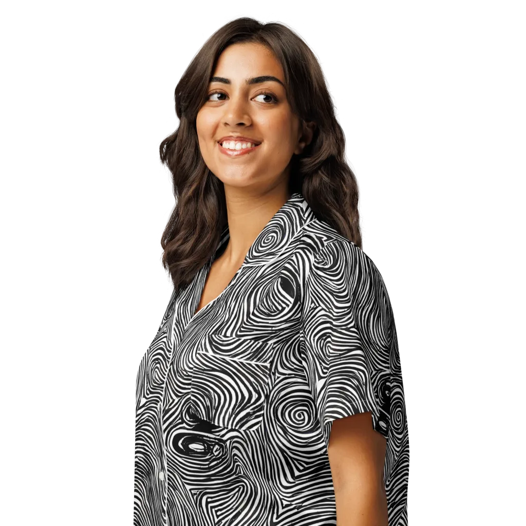 Ink Vortex on Women's Short Sleeve Pajama Top — Left Front