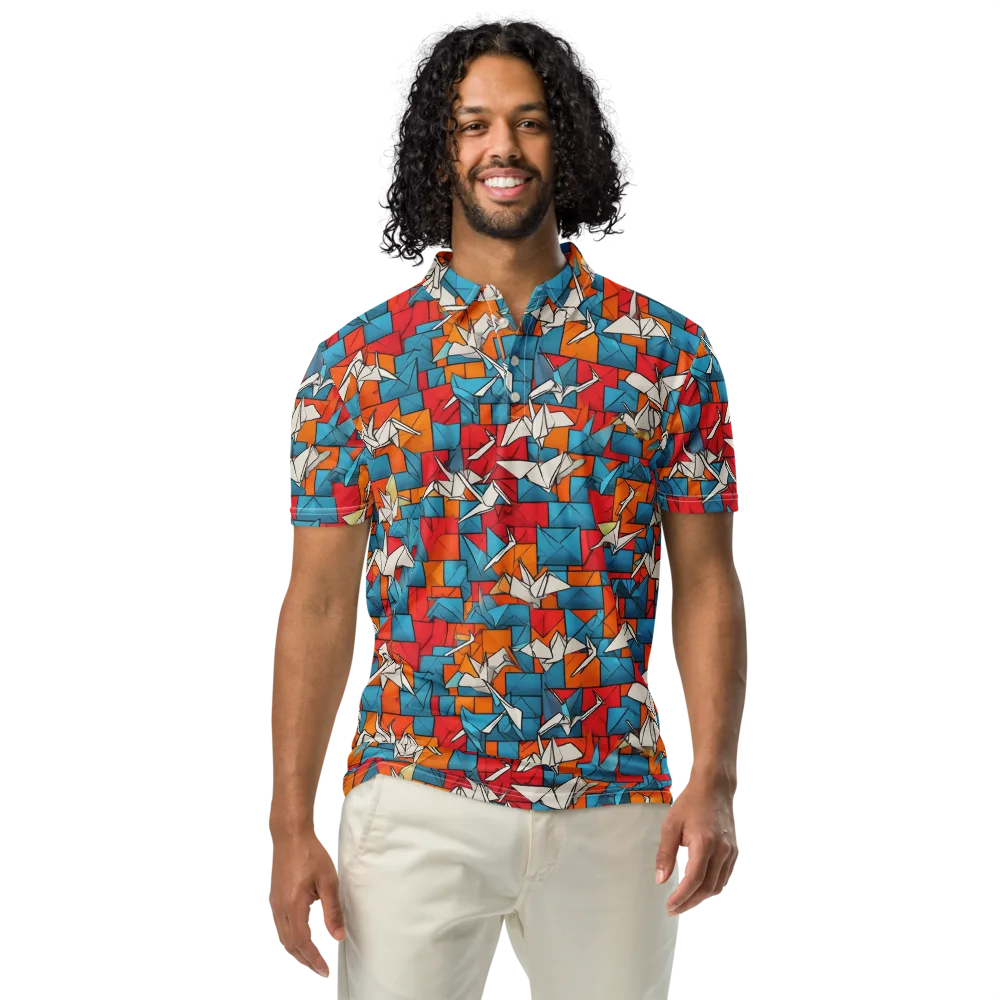 Origami Voltage on Men's Slim Fit Polo Shirt — Front